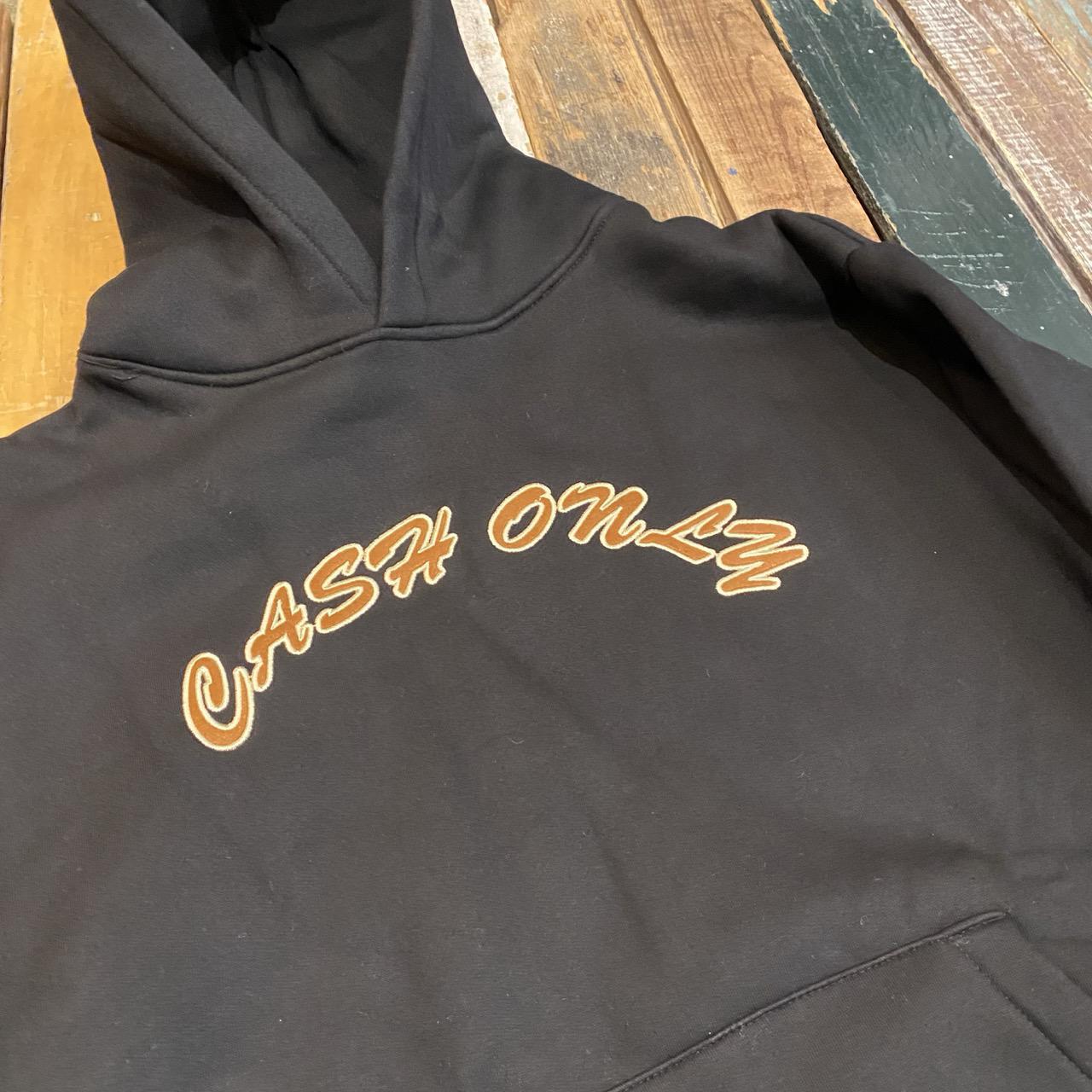 Cash Only Felt Applique Logo Pullover Hood