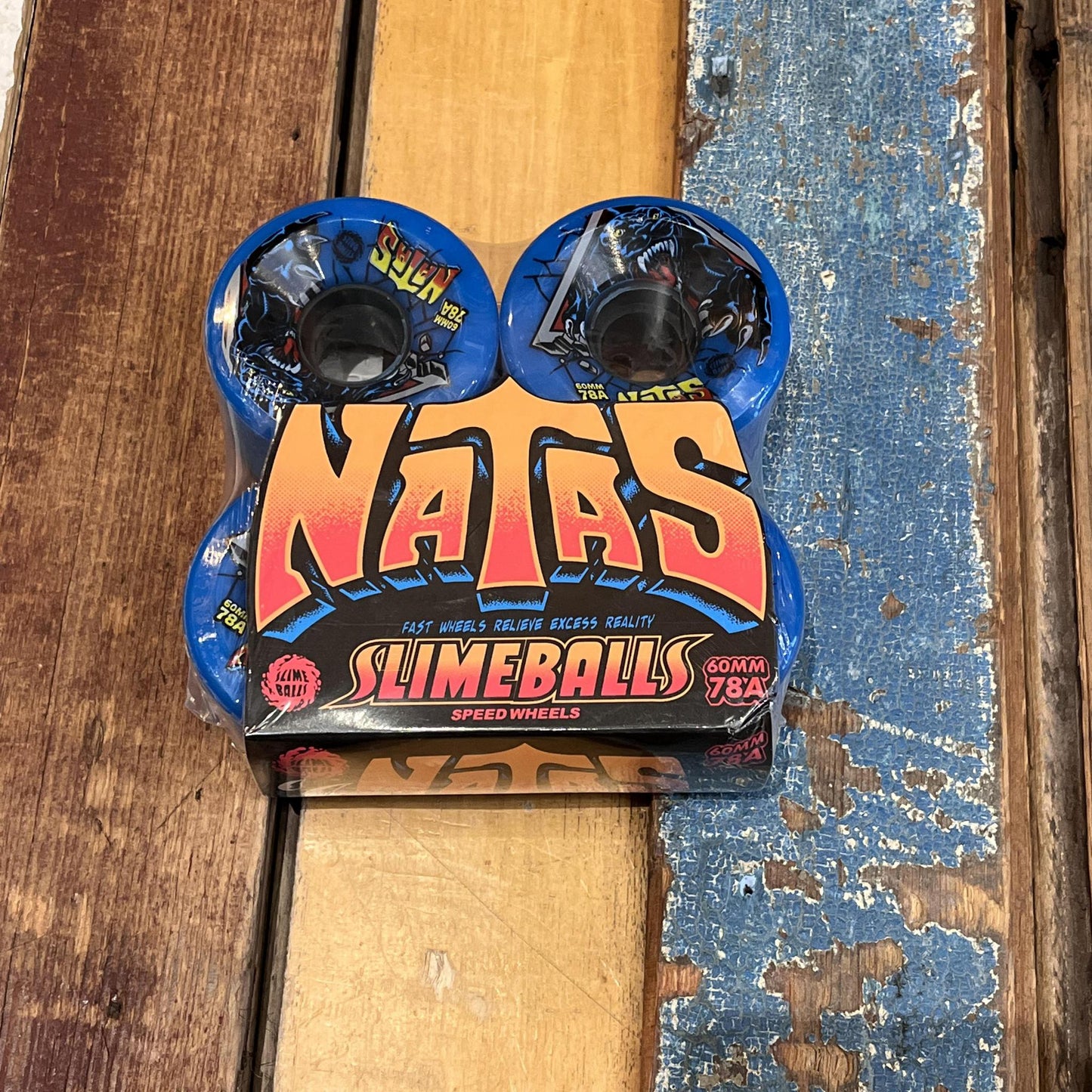 60mm Natas Reissue OG Slime Blue 78a Slime Balls Wheels