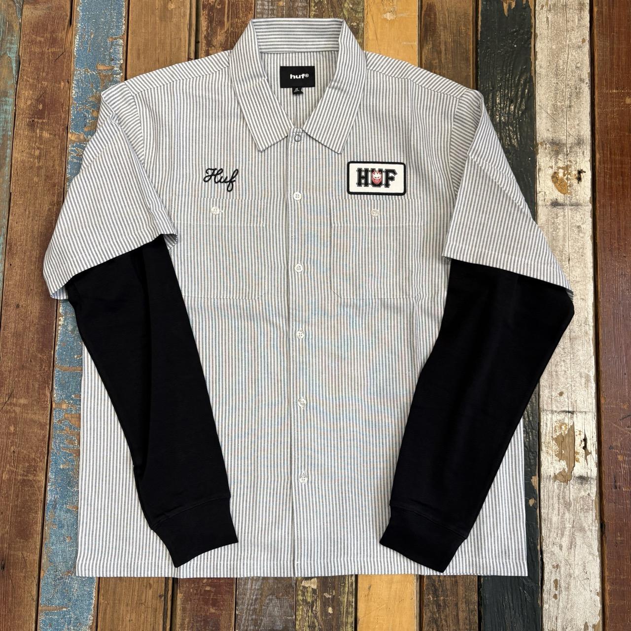 HUF X SPITFIRE Union Work Shirt - (BLACK/WHITE)