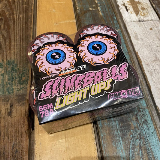 66mm Pink Eyes Light Ups OG Slime Pink 78a Slime Balls Wheels