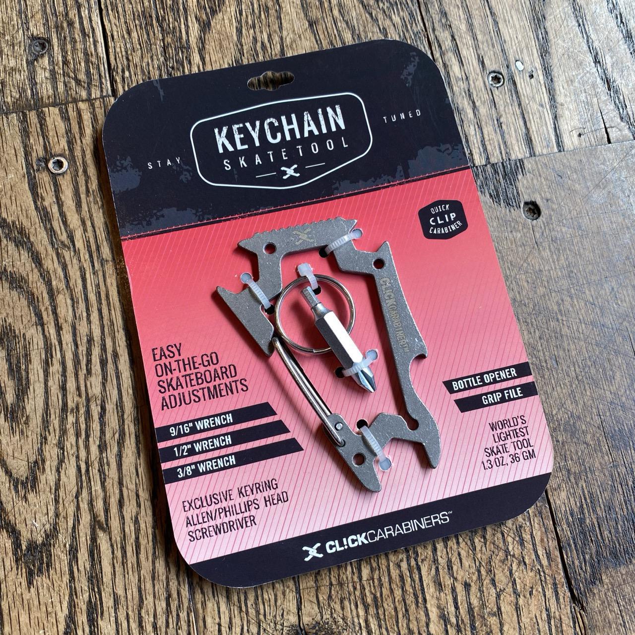 SK8OLOGY Carabiner Keychain Skate Tool (Silver)