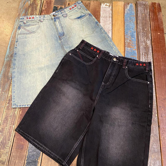 Stars Denim Shorts