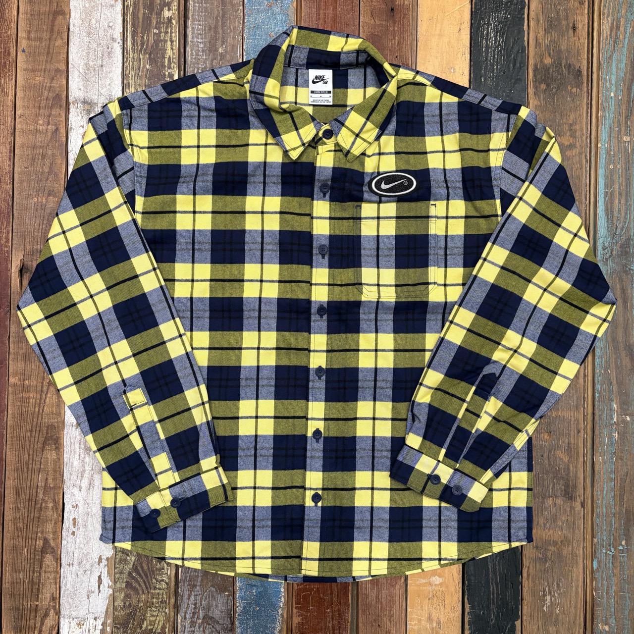 Eric Koston x Nike SB Air Max 95 Flannel Long-Sleeve Button-Up (Midnight Navy / Speed Yellow)