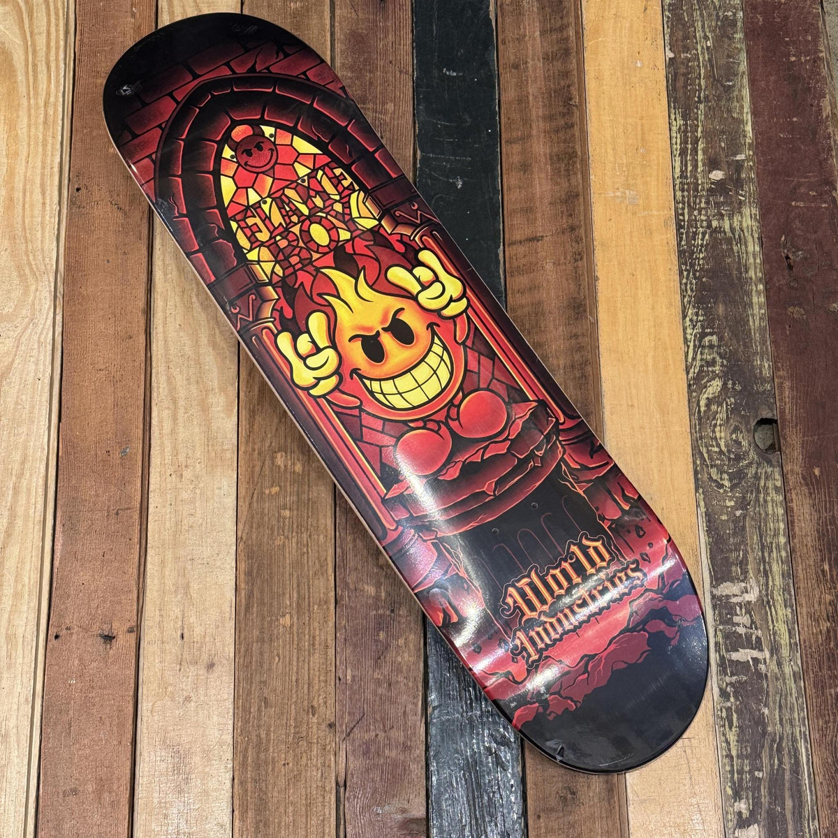 WORLD IND FLAME BOY STAINED GLASS 8.3" DECK