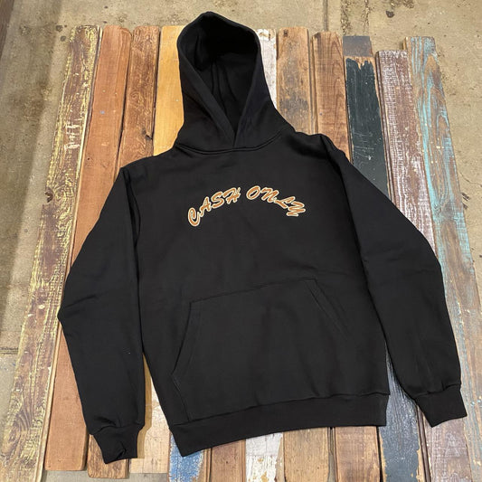 Cash Only Felt Applique Logo Pullover Hood