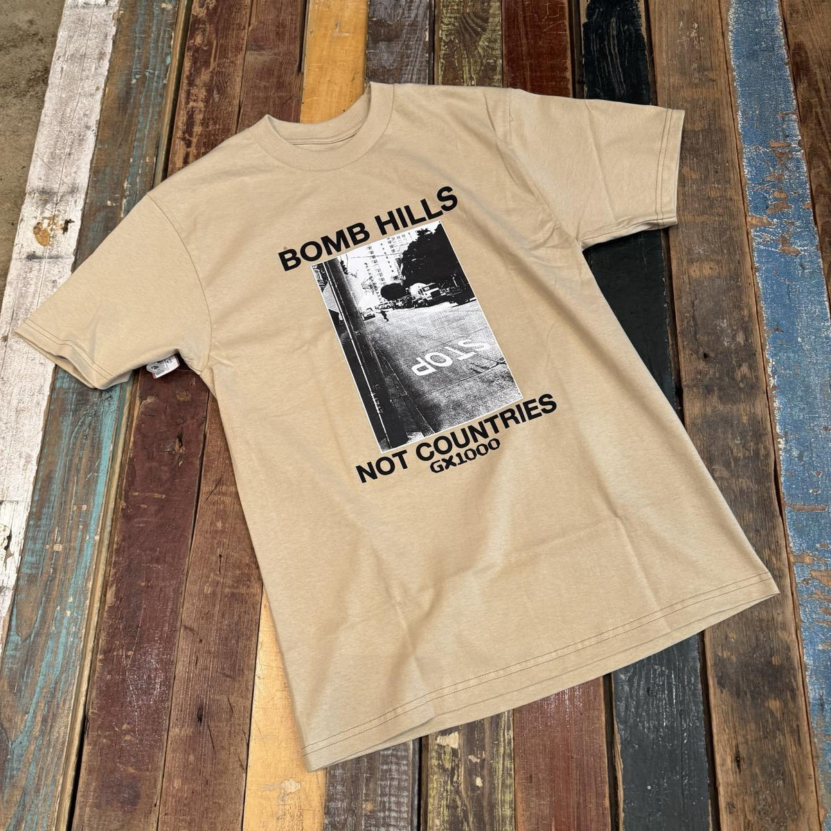 GX1000 Bomb Hills Not Countries Tee - Sand w/ Black Font