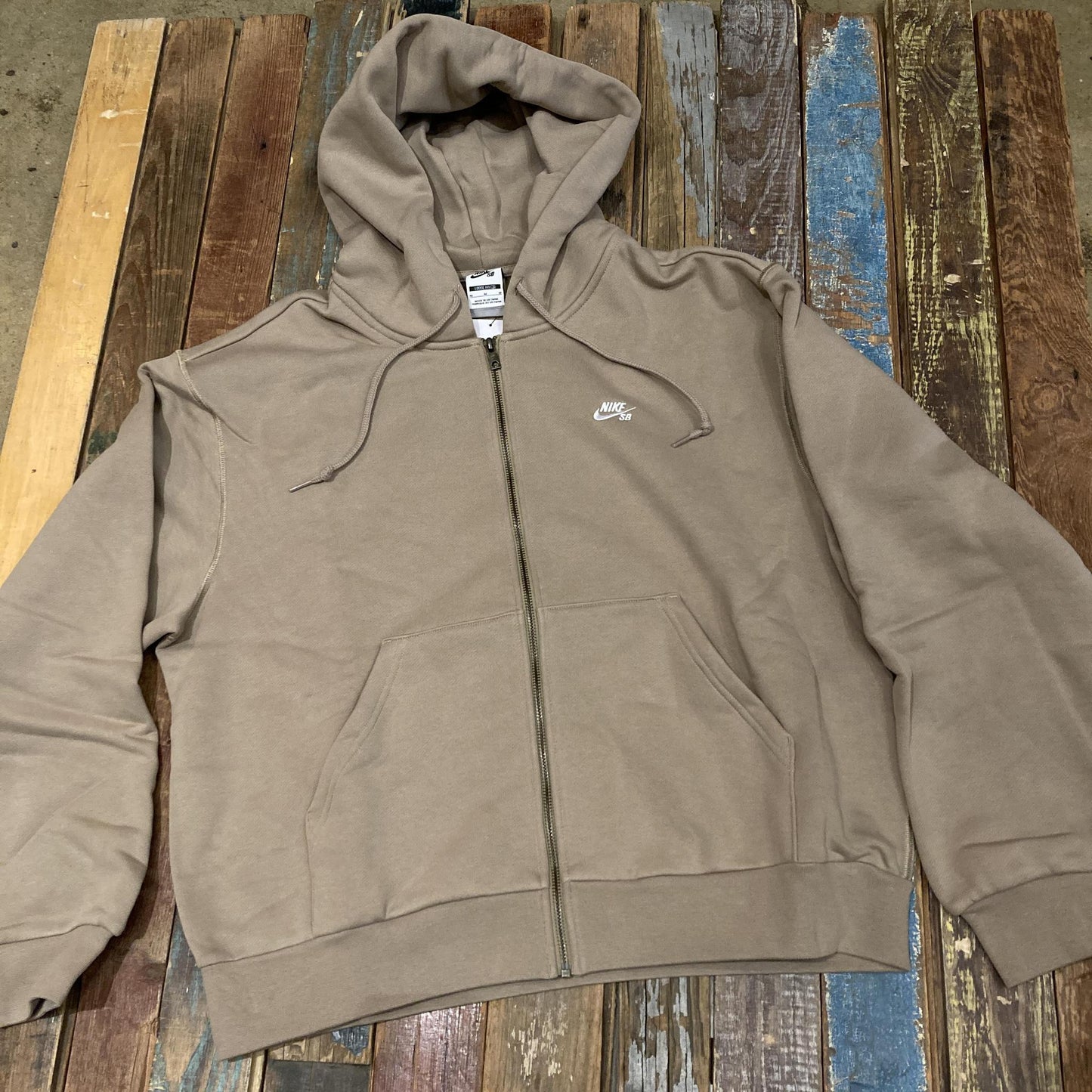 Nike SB Essentials Khaki/White Zip Up Hoodie