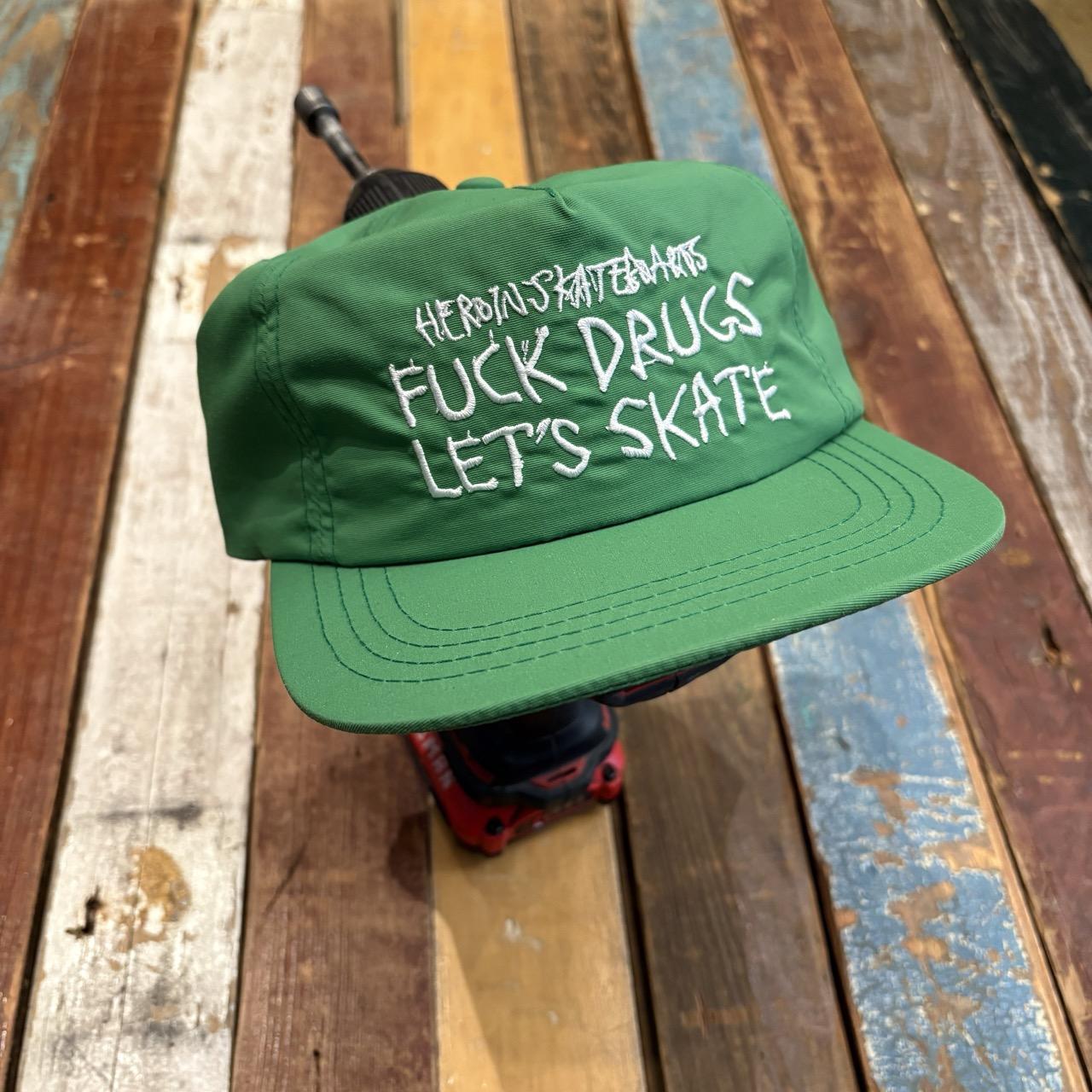 Heroin Skateboards Fuck Drugs Green Snapback