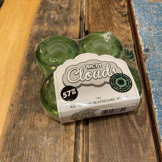57mm Clouds Transparent Green GITD 78a Ricta Wheels