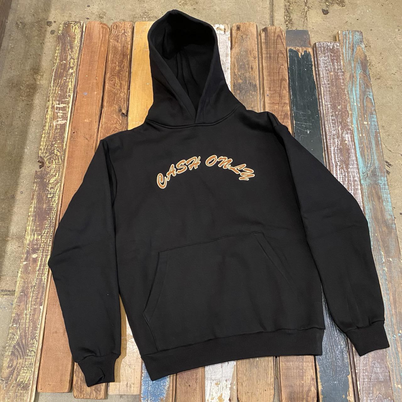 Cash Only Felt Applique Logo Pullover Hood