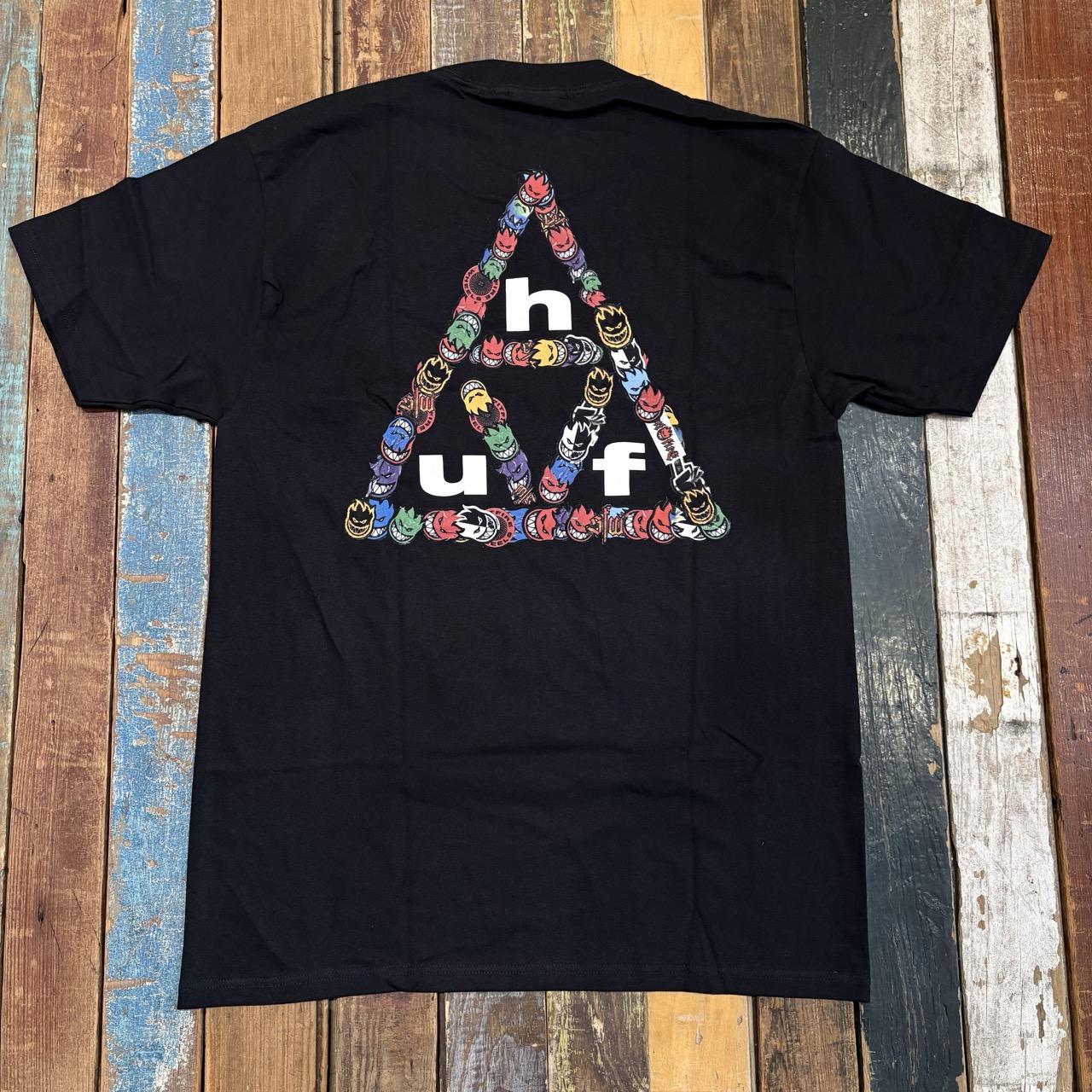 HUF X SPITFIRE Sticker Tee - (BLACK)