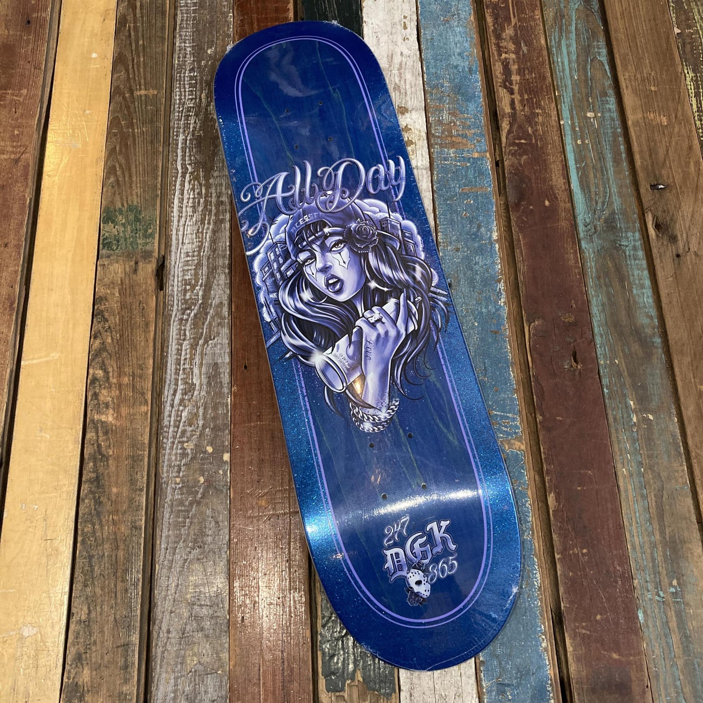 DGK Hyna (Glitter) Deck Blue 8.38