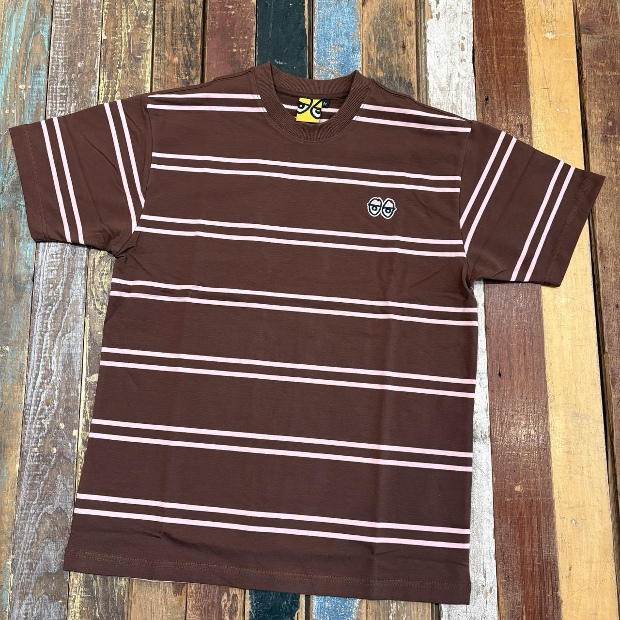 Krooked Eyes Striped Tee Brown