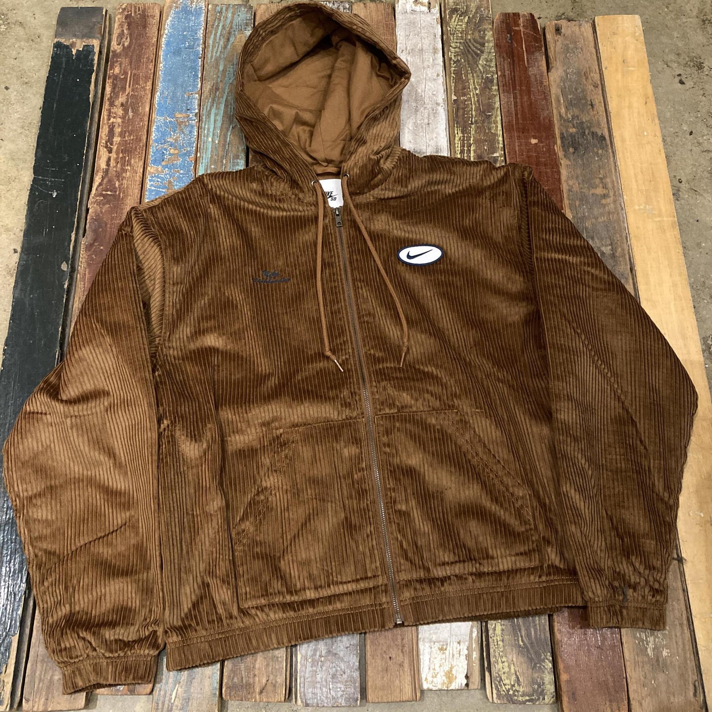 Nike SB Full Zip Hooded Corduroy Jacket - Brown