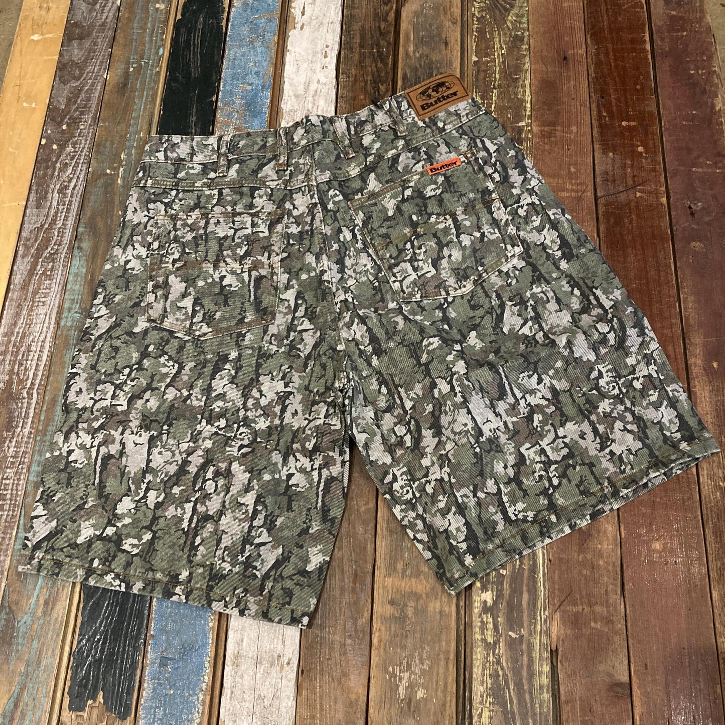 Bark Camo Denim Shorts