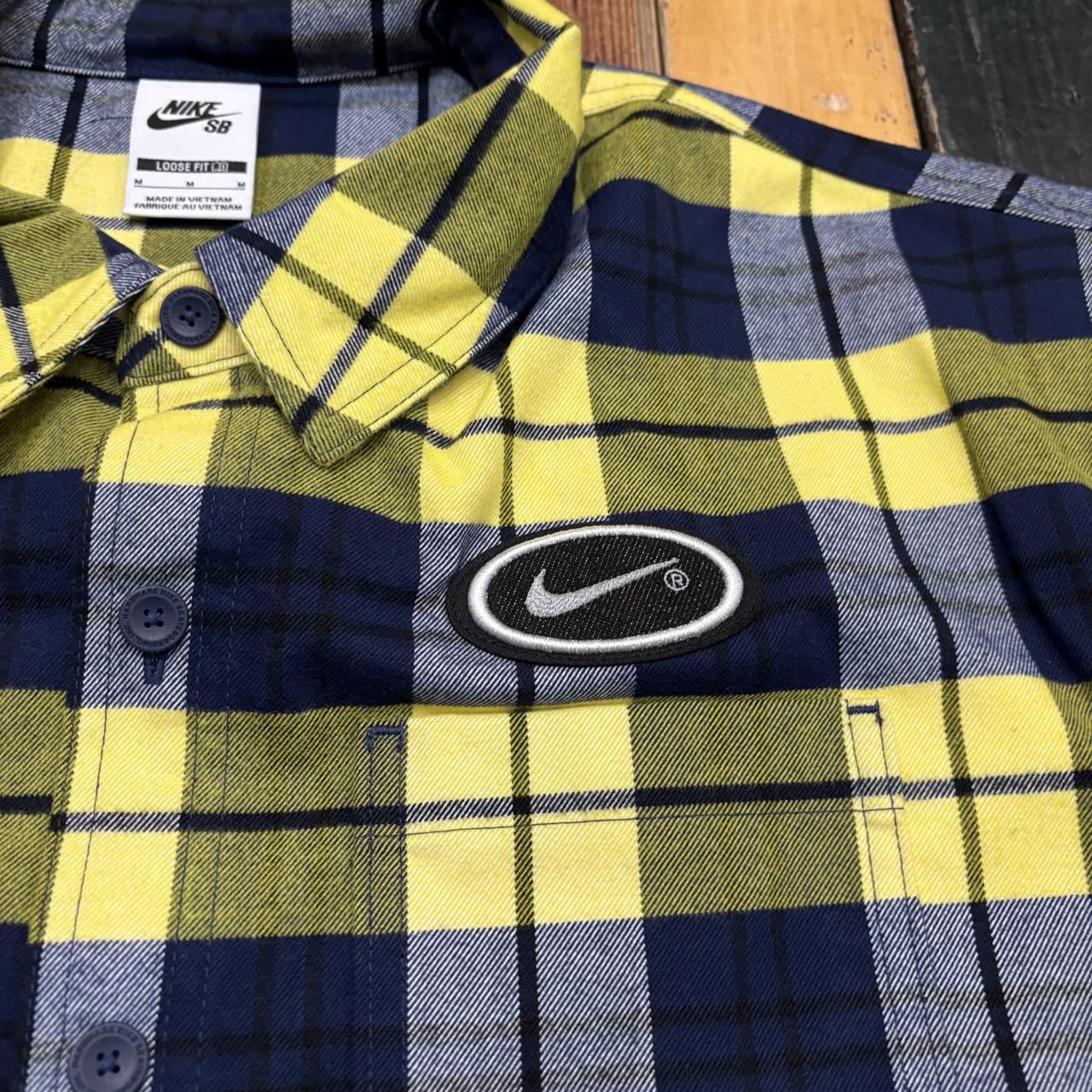 Eric Koston x Nike SB Air Max 95 Flannel Long-Sleeve Button-Up (Midnight Navy / Speed Yellow)