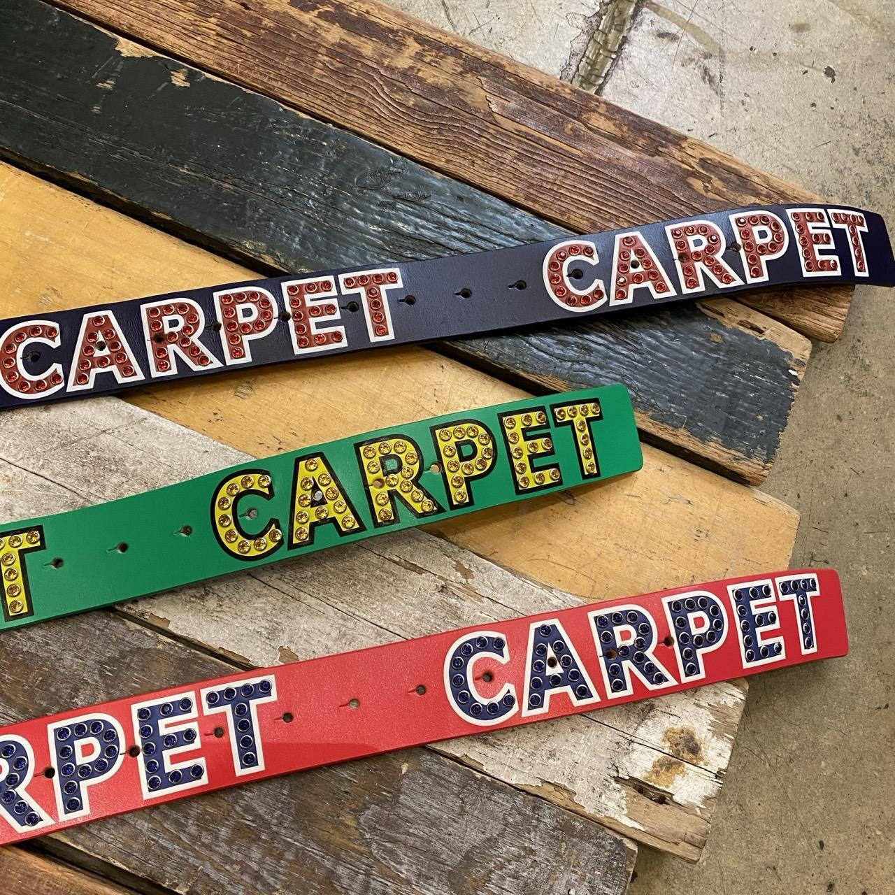 Varsity Rhinestone Leather Belt