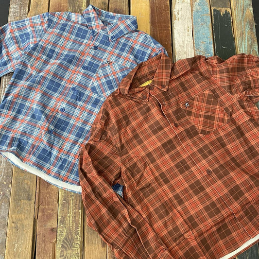 Carpet Company Plaid Denim Button Up