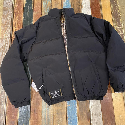 Cash Only Grove Reversible Puffer Jacket (Black / Camo)